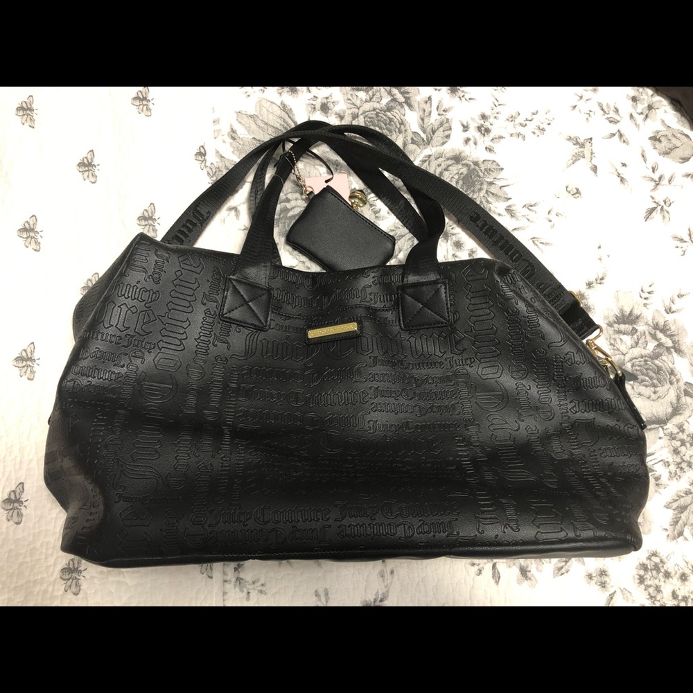 Black leather Juicy couture Travel duffel bag